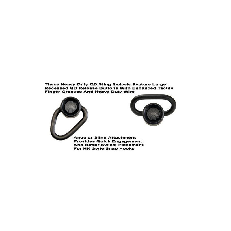 GG&G Heavy Duty Quick Detach Sling Swivel w/Enhanced Release Button And Angular Sling Attachment