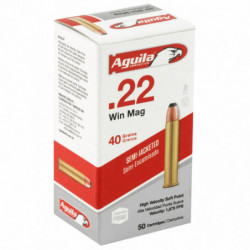 Aguila Ammunition 22WMR 40 Grain Solid Point 50/1000