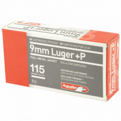 Aguila Ammunition 9mm +P 115 Grain Full Metal Jacket 50/1000