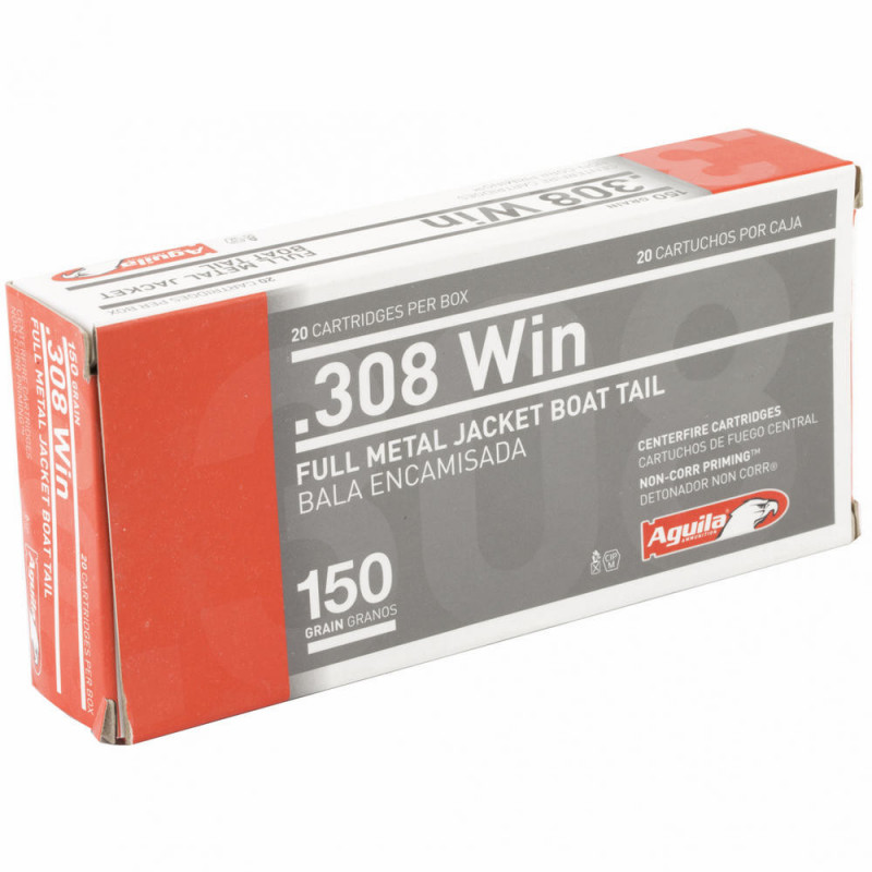 Aguila Ammunition 308Win 150Gr Full Metal Jacket Boat Tail 20/500