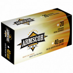 Armscor 40S&W 180 Grain Jacketed Hollow Point 20/500