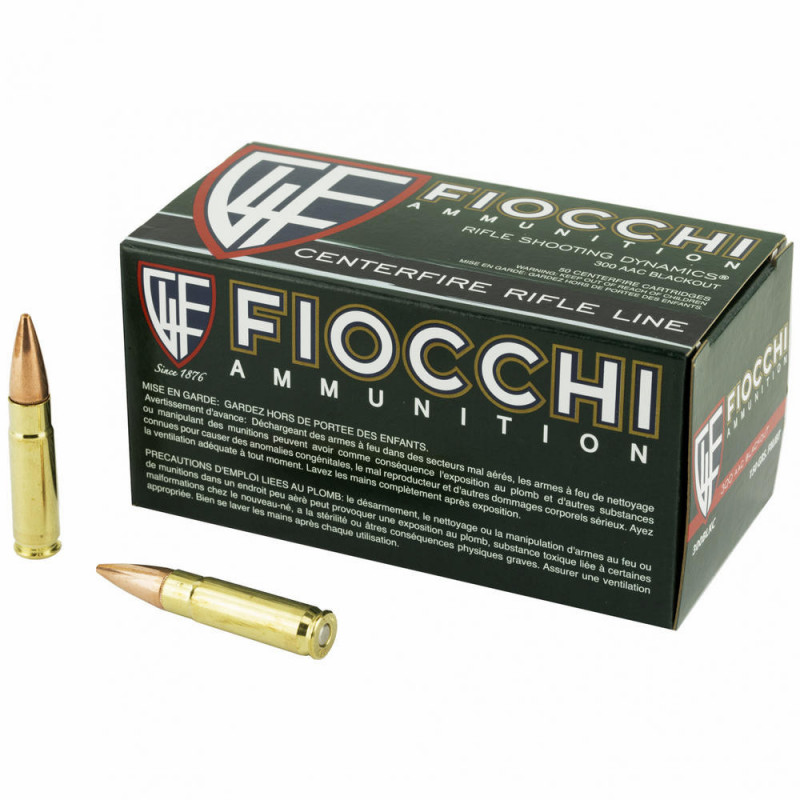 Fiocchi 300 Blackout 150 Grain Full Metal Jacket Boat Tail 50/500