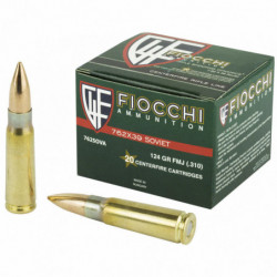 Fiocchi 7.62x39 Full Metal Jacket 124 Grain 20/1000