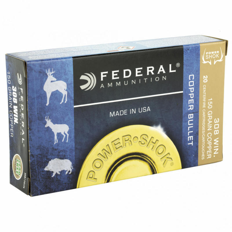 Fed PowerShok 308Win 150 Grain Copper 20/200