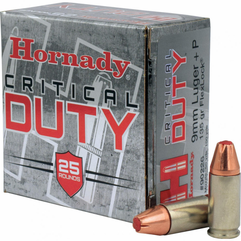 Hornady 9mm+p 135gr Crt Duty 25/250