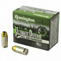 Remington Ultimate Defense 45acp+p 185 Grain Brass Jacketed Hollow Point 20/50