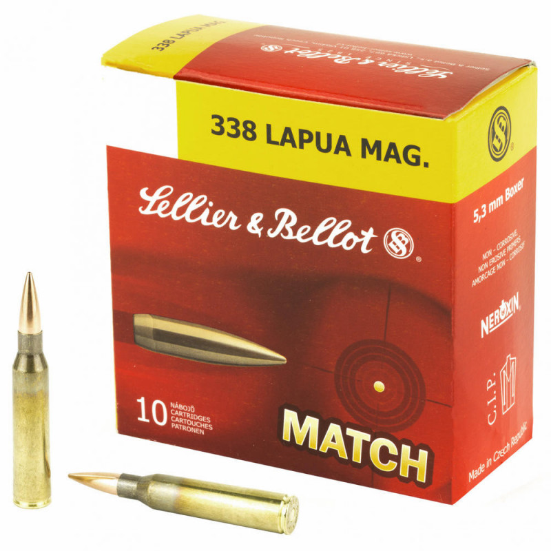 S&b 338lapua 250gr Sierra Boat Tail Hollow Point 10/bx