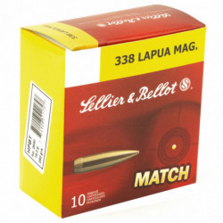 S&b 338lapua 250gr Sierra Boat Tail Hollow Point 10/bx