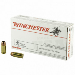 Winchester Ammunition USA 45ACP 230 Grain Jacketed Hollow Point 50/500