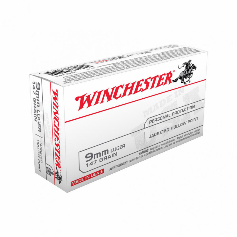 Winchester Ammunition USA 9mm 147 Grain Jacketed Hollow Point 50/500