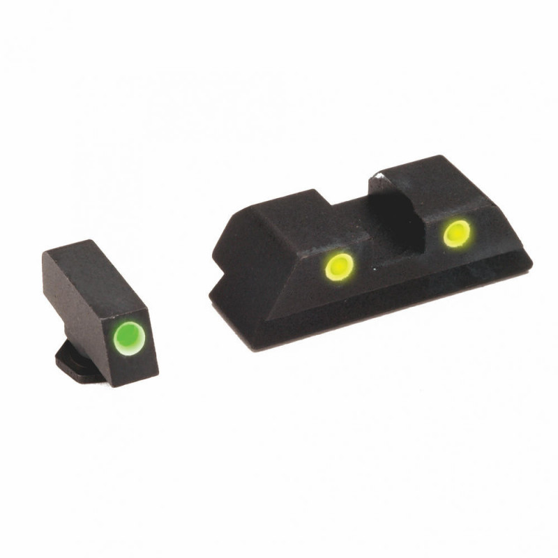 AmeriGlo 3-Dot Tritium for Glock 17, 19 Green/Yellow