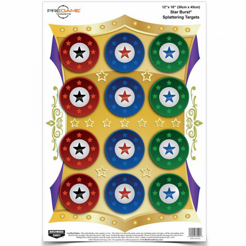 Birchwood Casey Pregame Star Burst Target 8-12x18