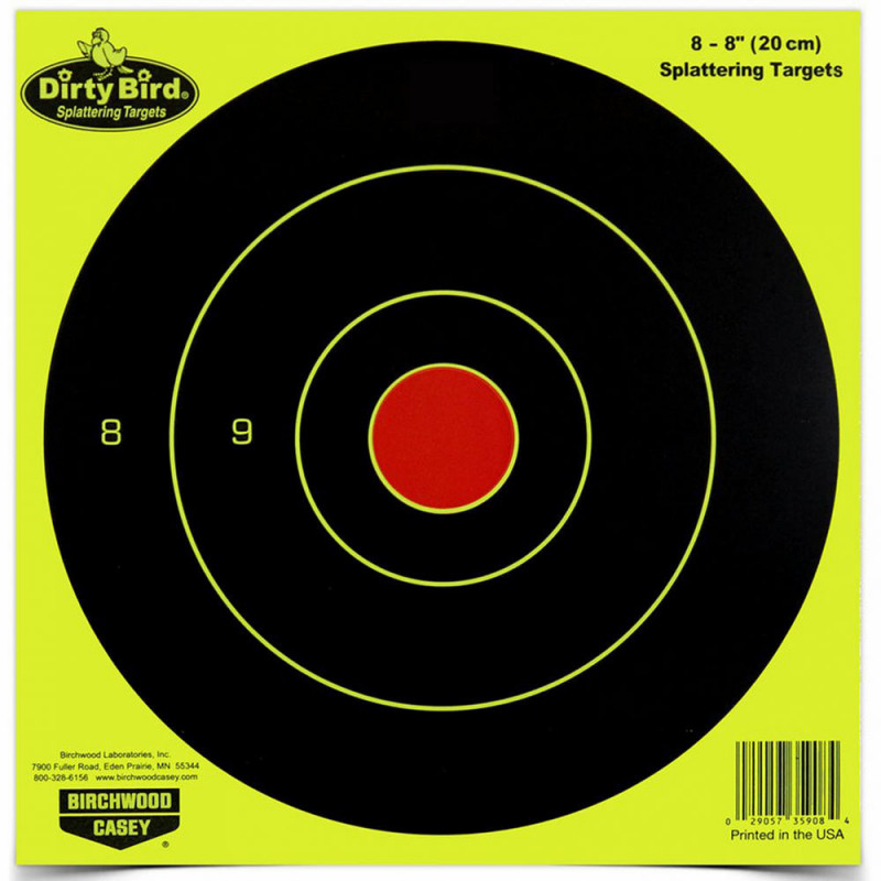 Birchwood Casey Dirty Bird Yellow Round Target 8-8"