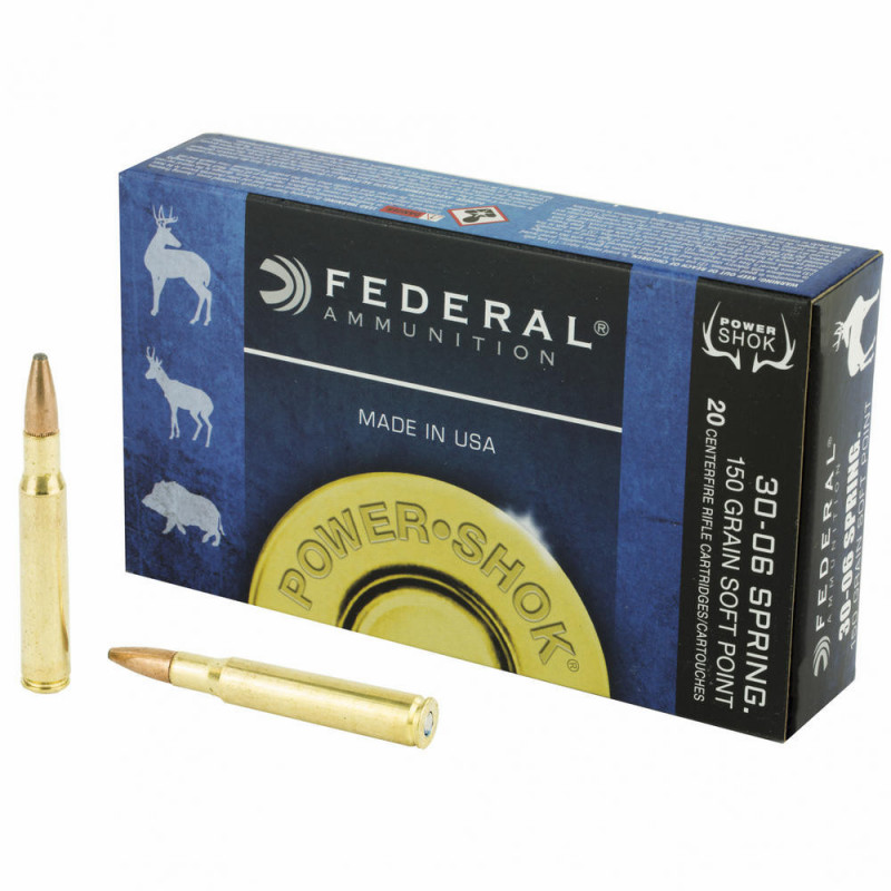 Fed PowerShok 30-06 150 Grain Solid Point 20/200