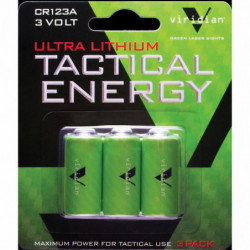 Viridian CR123A Lithium Battery 3Pk Green