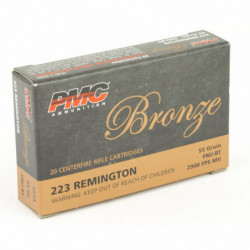 Pmc Bronze 223Rem 55 Grain Full Metal Jacket 20/1000