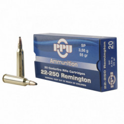 Ppu 22-250rem Solid Point 55 Grain 20/200