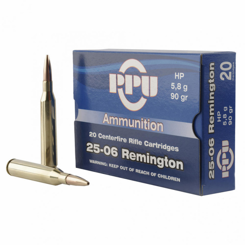 Ppu 25-06 Rem Hollow Point 90 Grain 20/200