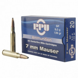 Ppu 7mm Mauser Solid Point 139gr 20/200