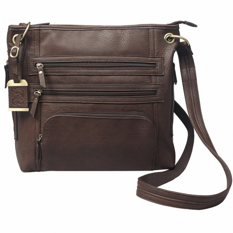 Bulldog Large Cross Body Purse Brown