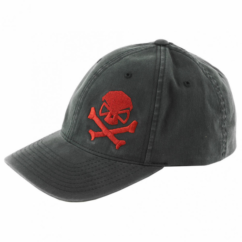 PHU SKULL FLEX HAT BLK/RED L/XL