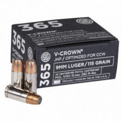 SIG Ammo 9mm 115Gr Jacketed Hollow Point CCW 20/200