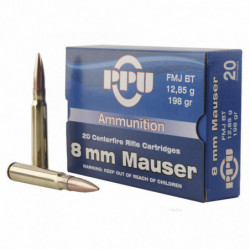 PPU 8mm Mauser Full Metal Jacket 198Gr 20/200
