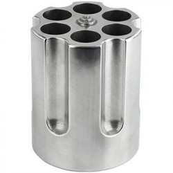 Revolver Cylinder Pen Holder Silver