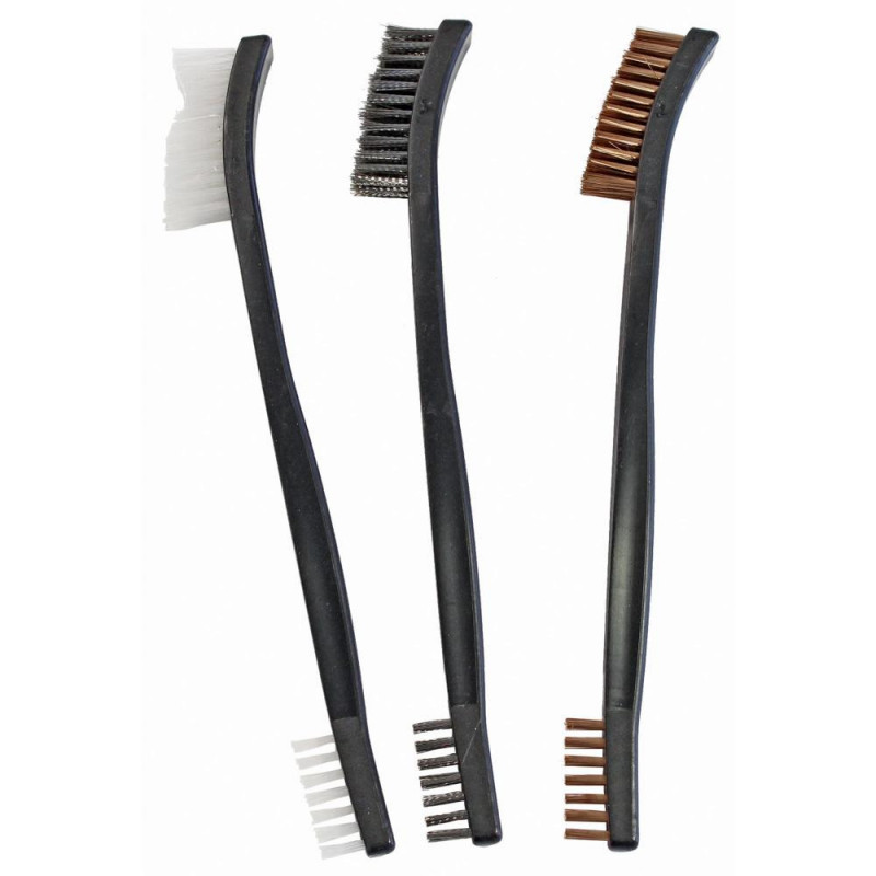 Birchwood Casey Utility Brushes Bronze,Nylon,Stainless 3Pk