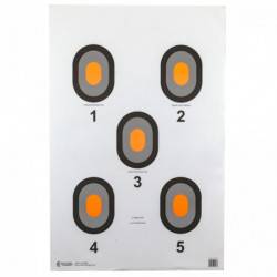 Action Targets w/Orange Center 5 Bullseye 100Pk