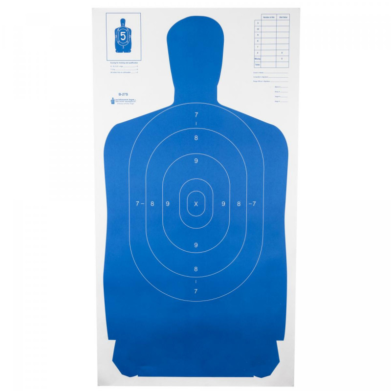 Action Targets B-27 Standard Blue 100Pk