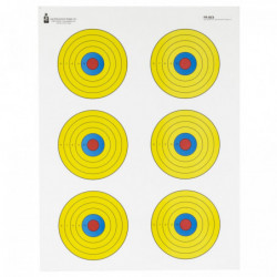 Action Targets Bright 6 Bull's-Eye Blue/Red/Yellow 100Pk