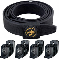 Competition Rig Heavy Duty Belt w/4 Ambi Single/Double Stack Magazine Pouches