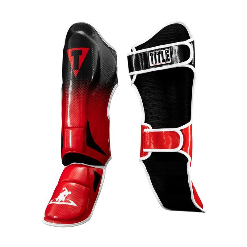 Title MMA Pro Style Shin & Instep Guards Black/Red