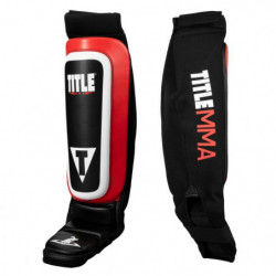 Title MMA Shin-N-Instep Pull-On Guards Black/Red