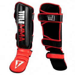Title MMA Super Protect Shin-N-Instep Guards Black/Red