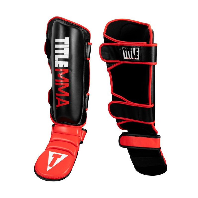 Title MMA Super Protect Shin-N-Instep Guards Black/Red