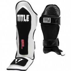 Title GEL Elite Pro Shin & Instep Guards Black/White