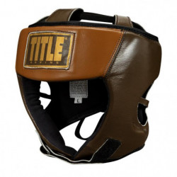 Title Boxing Vintage Leather Training Headgear Brown/Black