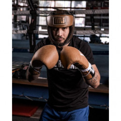 Title Boxing Vintage Leather Training Headgear Brown/Black