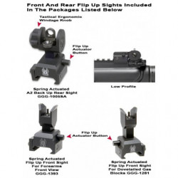 GG&G AR Spring Actuated Front And Rear Sight Packages