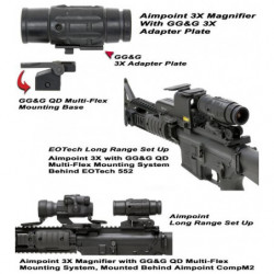 GG&G Aimpoint 3X Magnifier Quick Detach Multi-Flex Base And Adapter