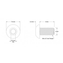 Outerimpact M4X8 mm Button-Head Socket Cap Screw for Shield RMS Sight