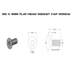 Outerimpact M3X8mm Flat-Head Socket Cap Burris FastFire 2 or 3