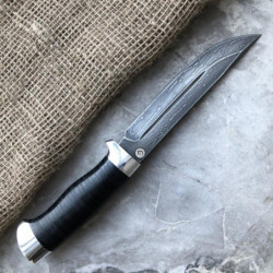 Baranov Bulat Knife R006 Stacked Leather. Aluminum pommel.