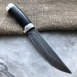 Baranov Bulat Knife R006 Stacked Leather. Aluminum pommel.