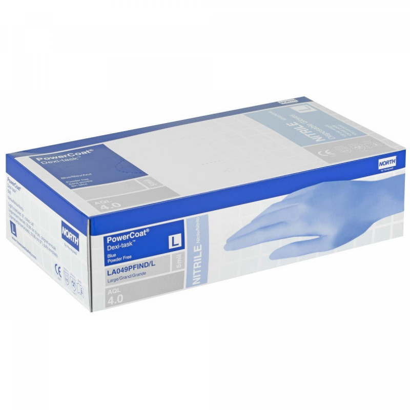 NORTH Disposable Gloves Large Blue 100Pk