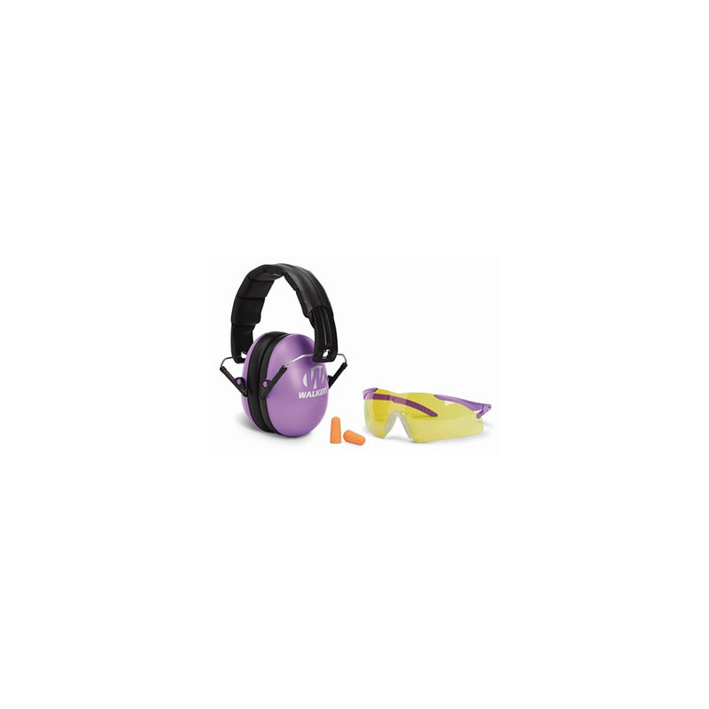 Walker's Women Combo Kit: Earmuff Purple w/Glasses