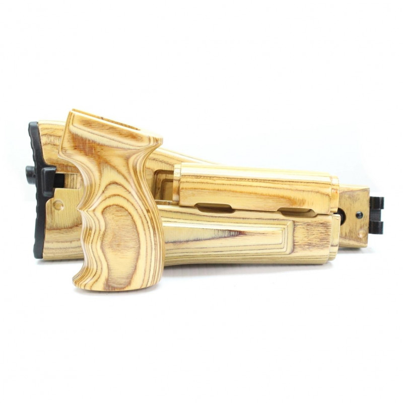 AK-100 Folding Stock Set Laminate. Russian Blonde.