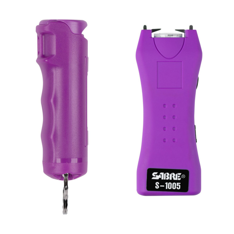 Sabre Stun Gun 1005 Purple w/Purple Flashlight 120 Lm